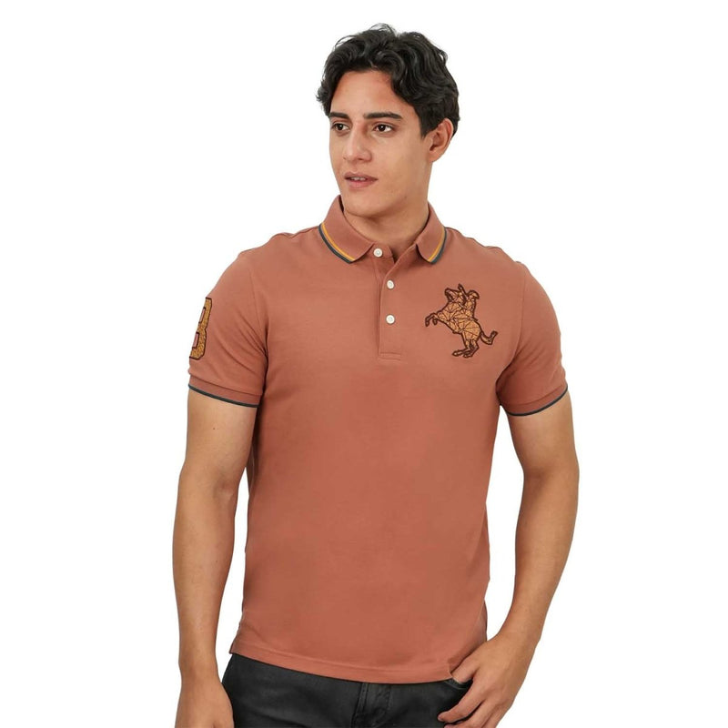 Men's Slim Fit Cotton Short Sleeve Napoleon Polo S - Shop Giordano