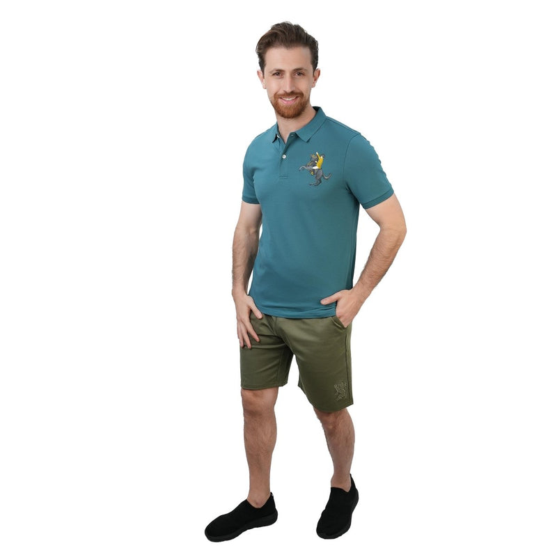 Men's Slim Fit Cotton Short Sleeve Napoleon Polo S - Shop Giordano