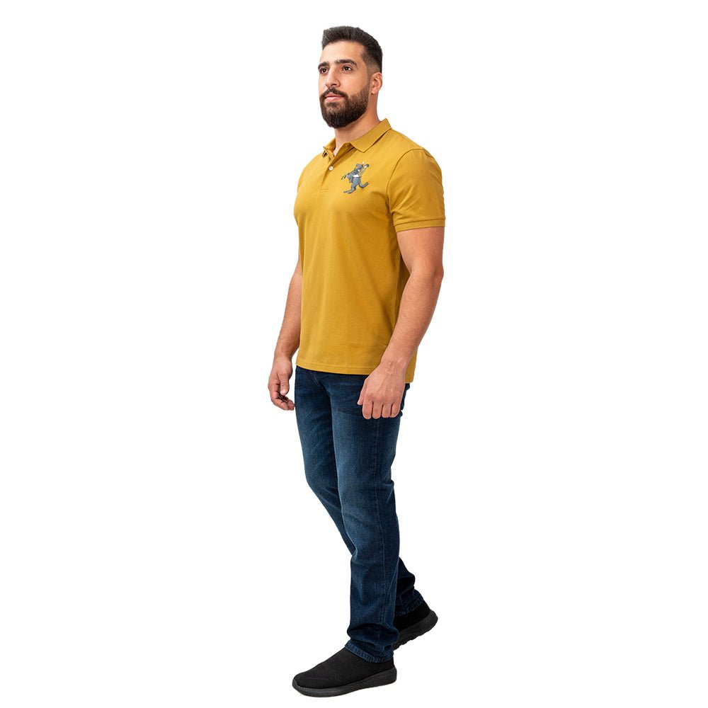 Men's Slim Fit Cotton Short Sleeve Napoleon Polo S - Shop Giordano