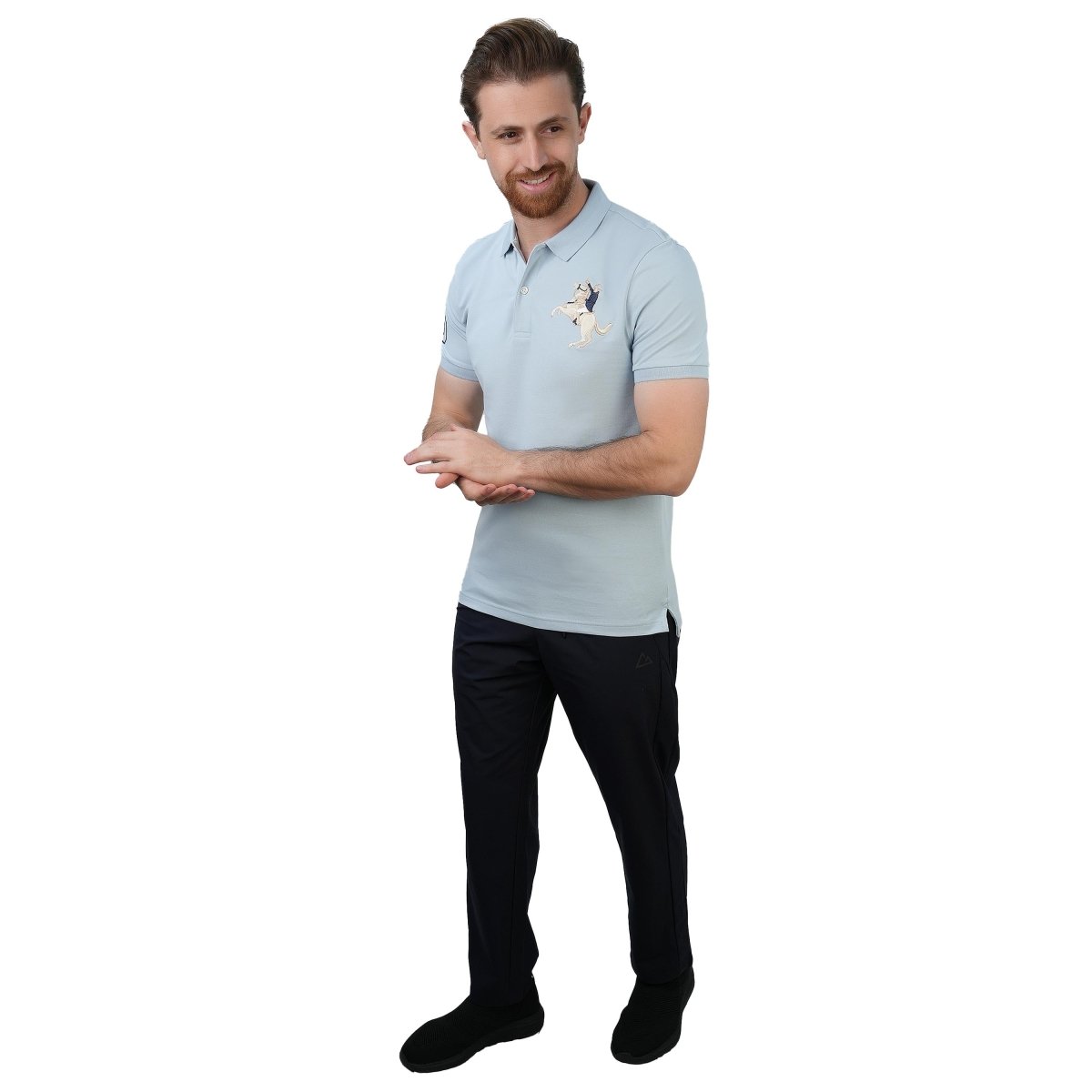 Men's Slim Fit Cotton Short Sleeve Napoleon Polo S - Shop Giordano