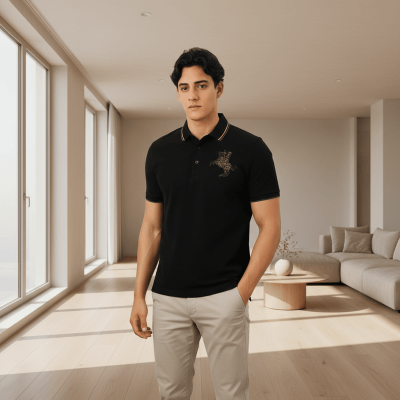 Giordano Men's Slim Fit Cotton Short Sleeve Napoleon Polo - Premium Polo