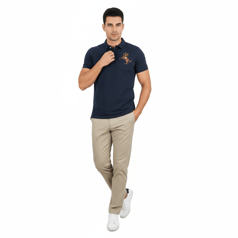 Men's Slim Fit Cotton Short Sleeve Napoleon Polo S - Shop Giordano