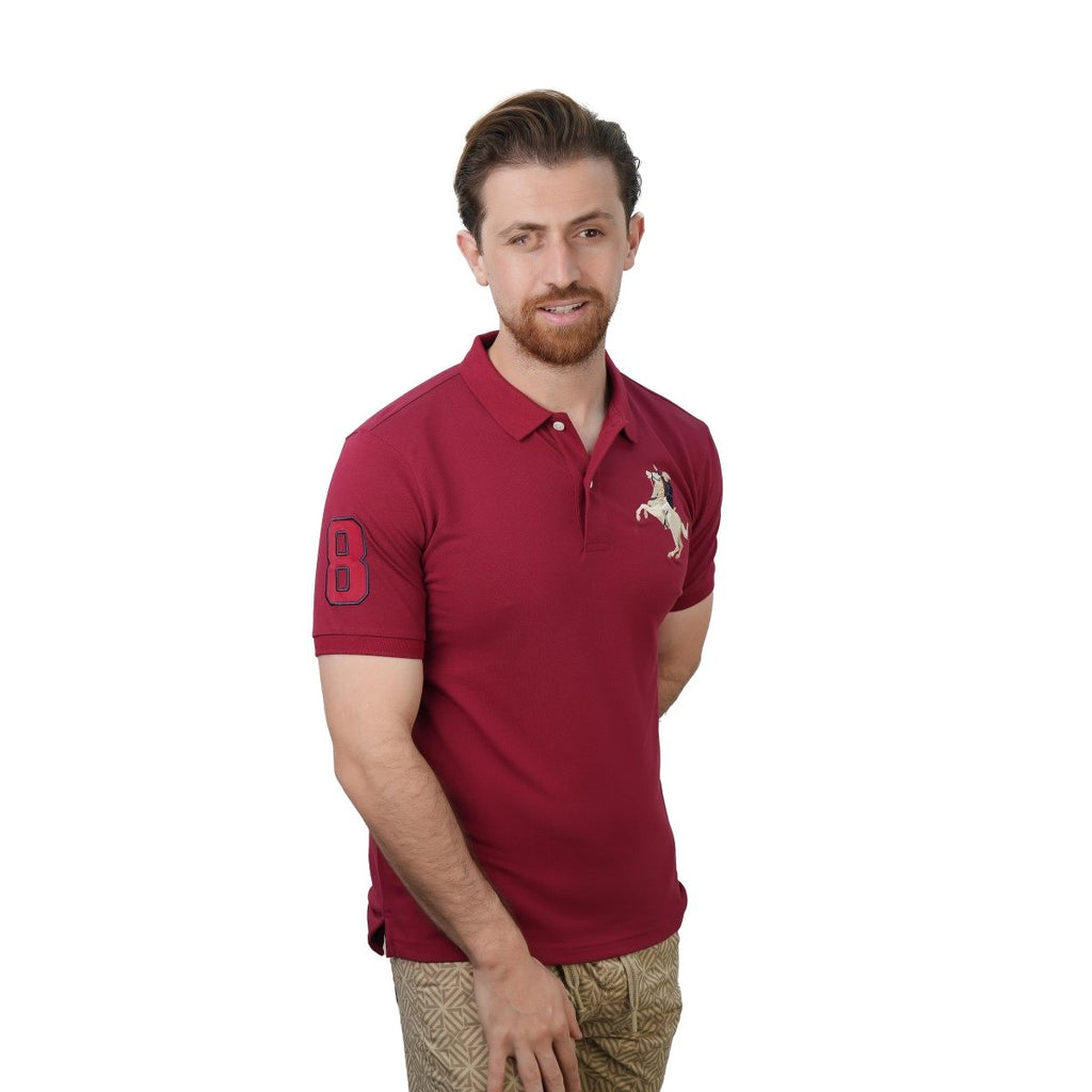 Men's Slim Fit Cotton Short Sleeve Napoleon Polo S - Shop Giordano