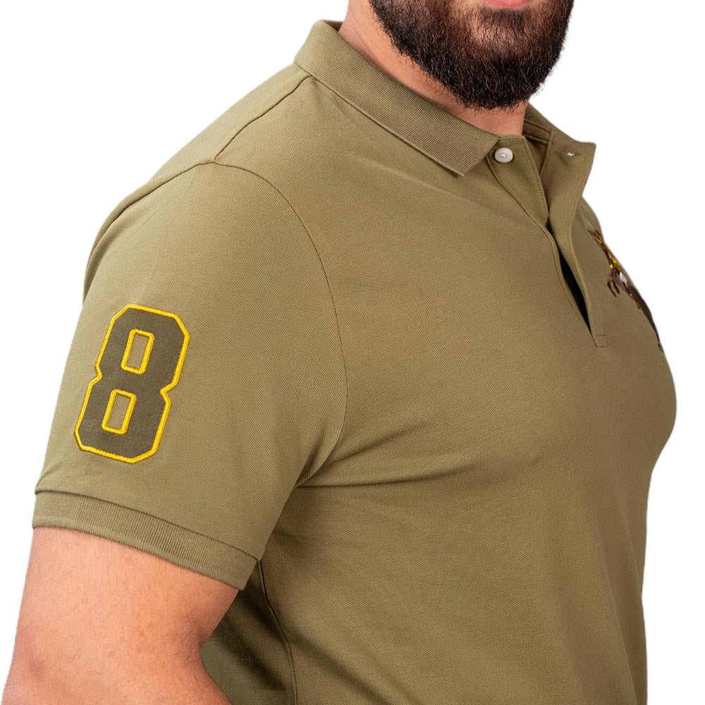 Men's Slim Fit Cotton Short Sleeve Napoleon Polo S - Shop Giordano