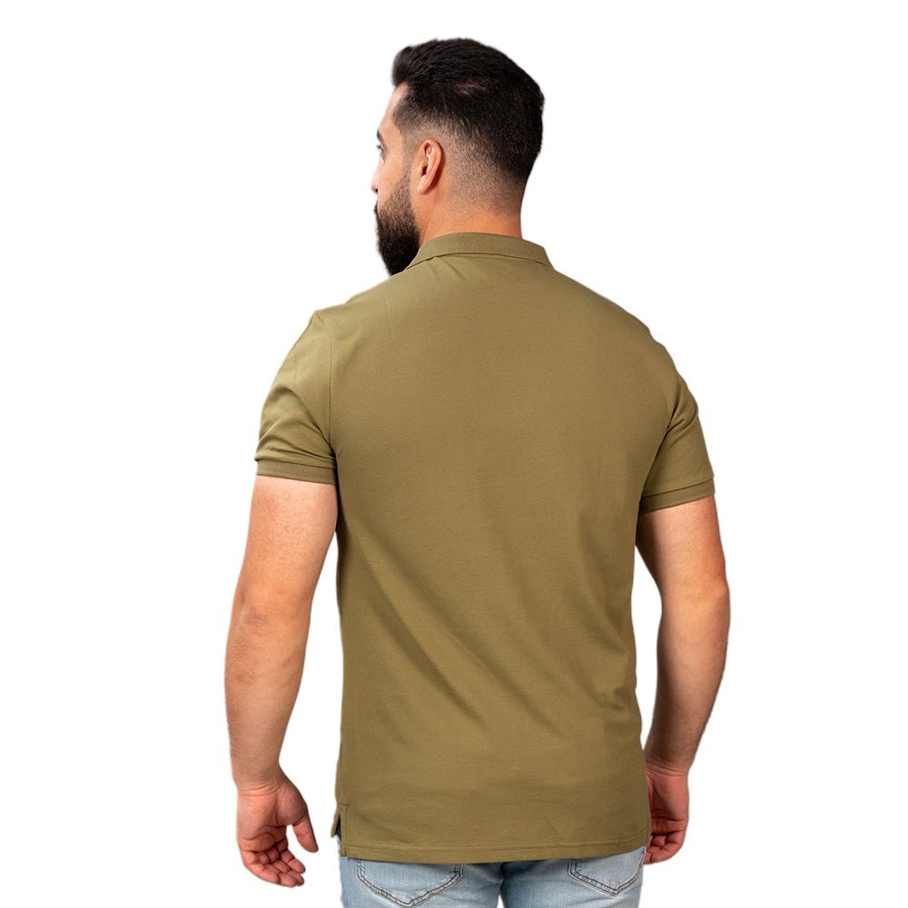 Men's Slim Fit Cotton Short Sleeve Napoleon Polo S - Shop Giordano