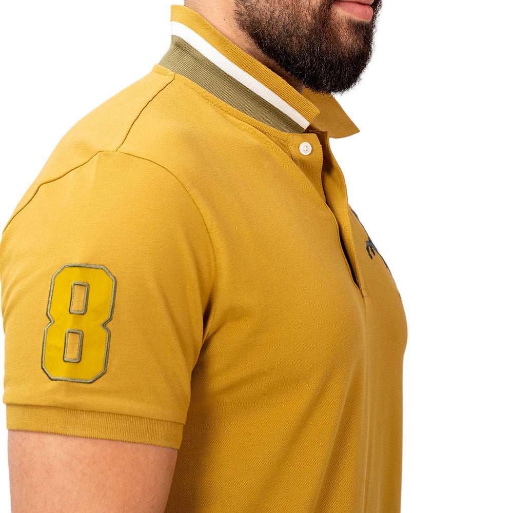 Men's Slim Fit Cotton Short Sleeve Napoleon Polo S - Shop Giordano