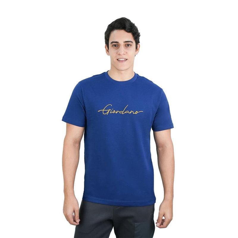 Men's Slim Fit Cotton Signature Print Tee S - Shop Giordano