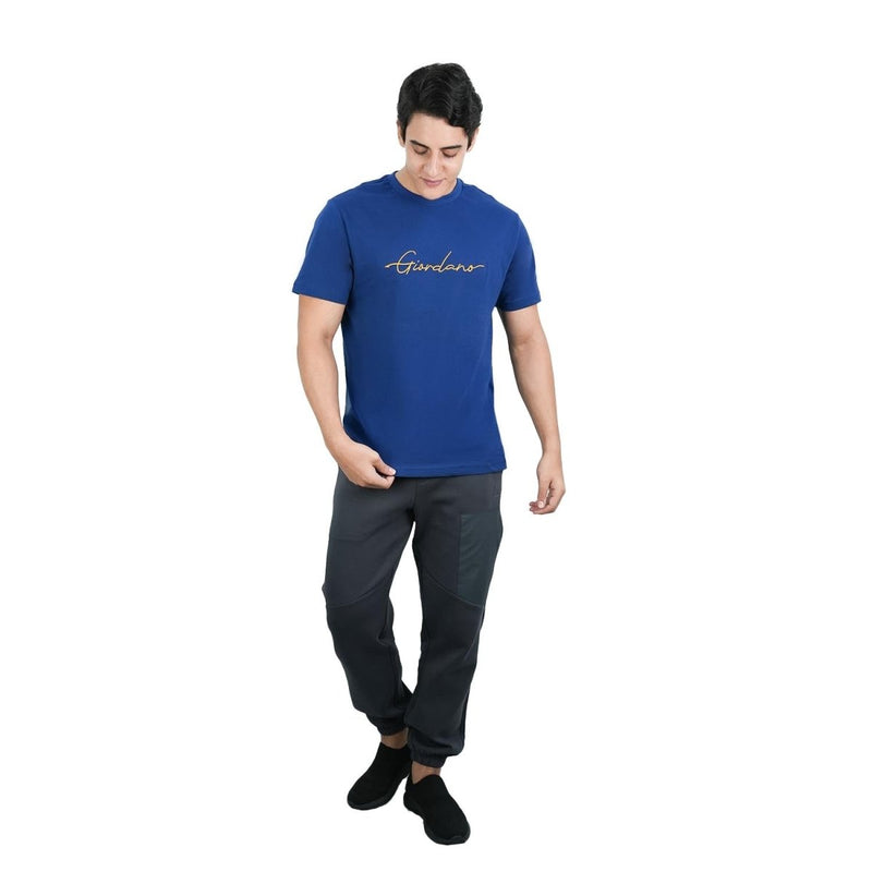 Men's Slim Fit Cotton Signature Print Tee S - Shop Giordano