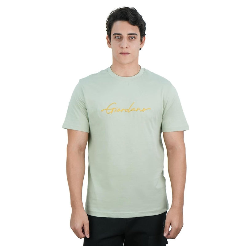 Men's Slim Fit Cotton Signature Print Tee S - Shop Giordano