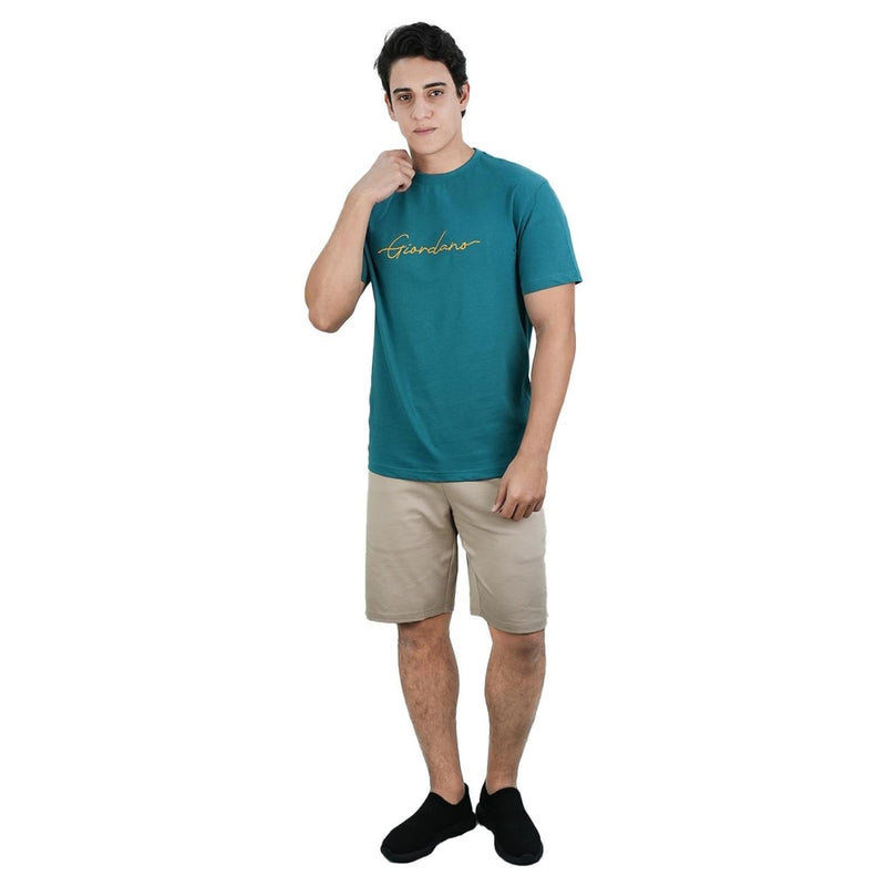 Men's Slim Fit Cotton Signature Print Tee S - Shop Giordano