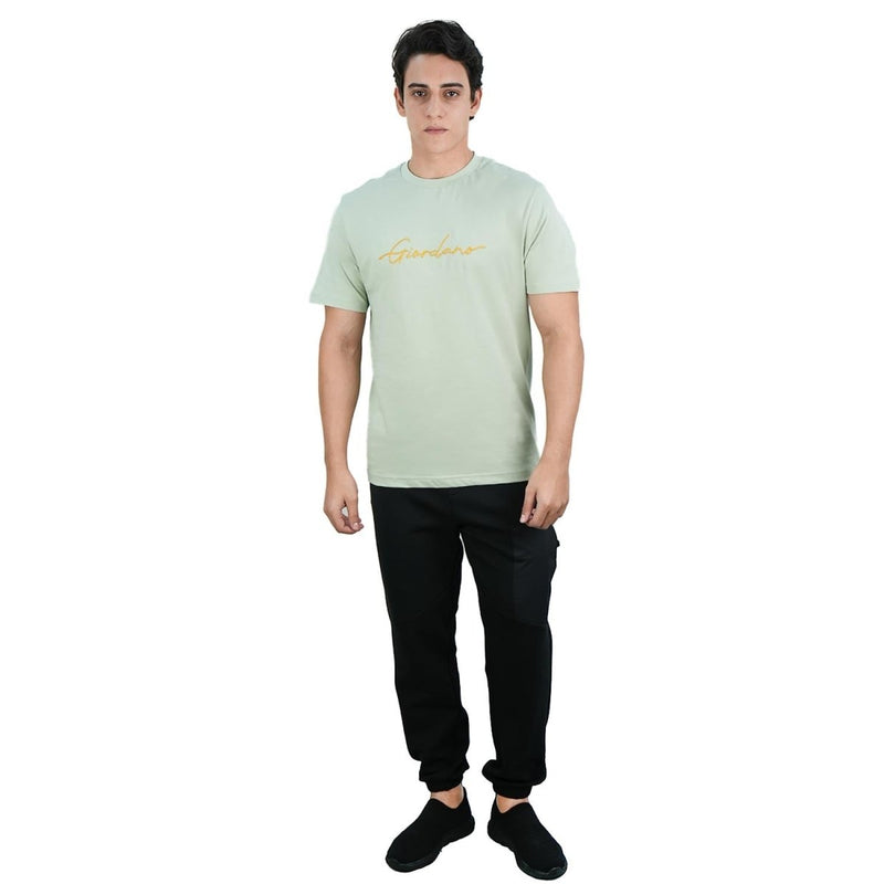 Men's Slim Fit Cotton Signature Print Tee S - Shop Giordano