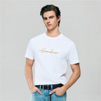 Men’S Slim Fit Cotton Signature Print Tee S - Shop Giordano