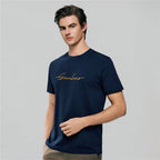 Men’S Slim Fit Cotton Signature Print Tee S - Shop Giordano