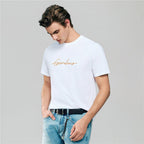 Men’S Slim Fit Cotton Signature Print Tee S - Shop Giordano