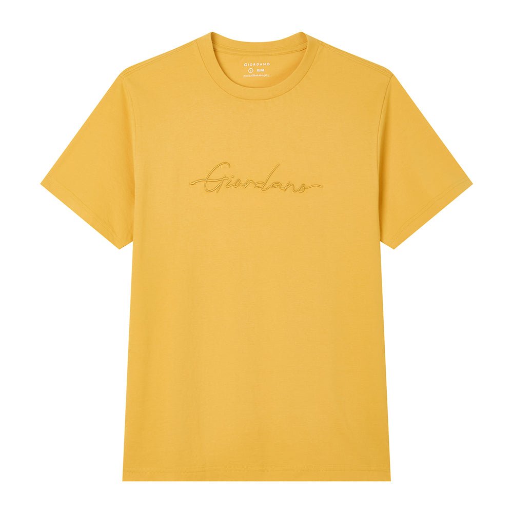 Men’S Slim Fit Cotton Signature Print Tee S - Shop Giordano