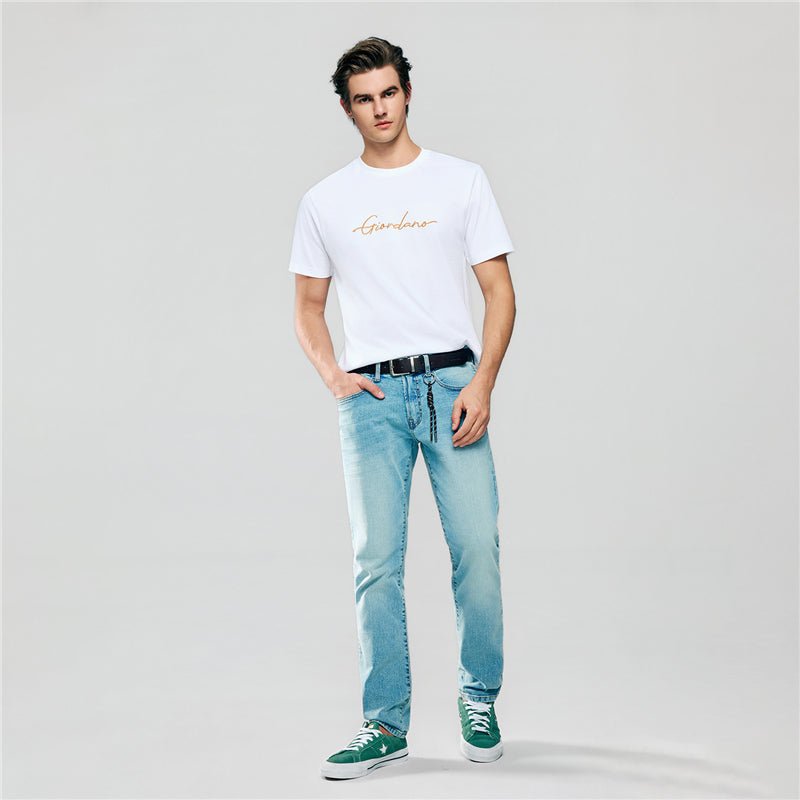 Men’S Slim Fit Cotton Signature Print Tee S - Shop Giordano