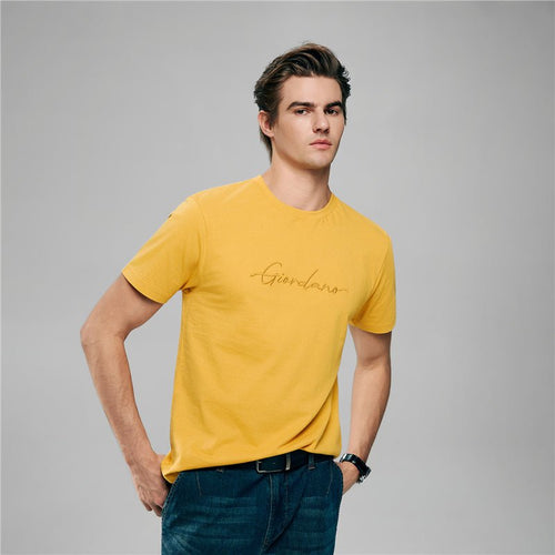 Men’S Slim Fit Cotton Signature Print Tee S - Shop Giordano