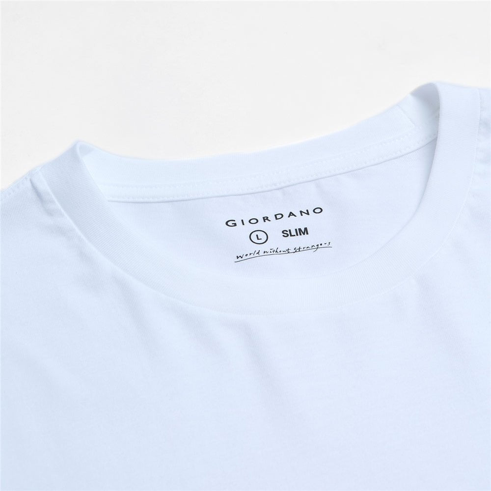 Men’S Slim Fit Cotton Signature Print Tee S - Shop Giordano