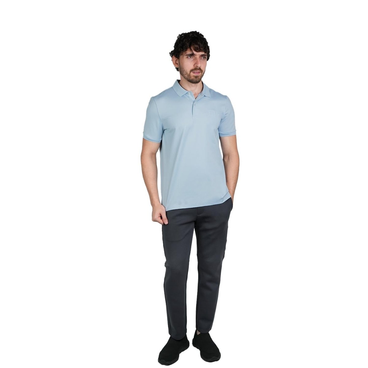 Men's Slim Fit Embossed Pique Polo| Silk Touch Series S - Shop Giordano