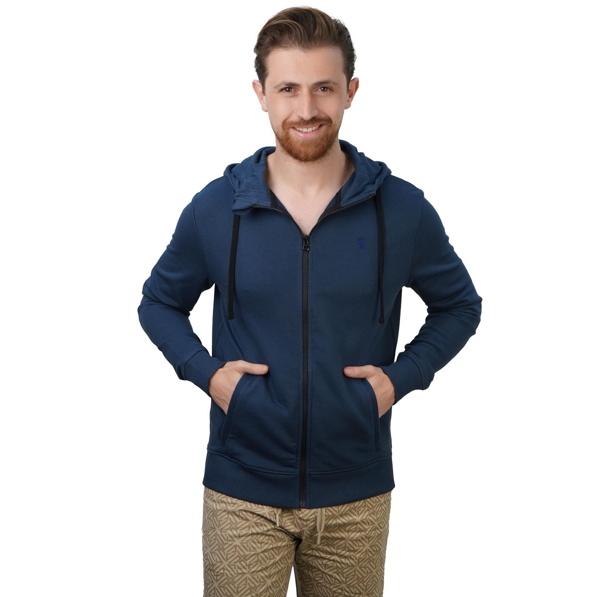 Men's Slim Fit French Terry Knit Hoodie Jacket S - Shop Giordano