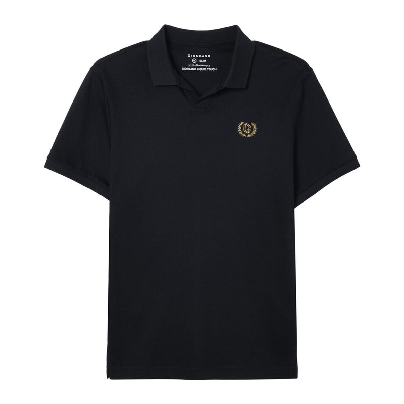 Men's Slim Fit Interlock Polo With Embroidery - Liquid Touch S - Shop Giordano