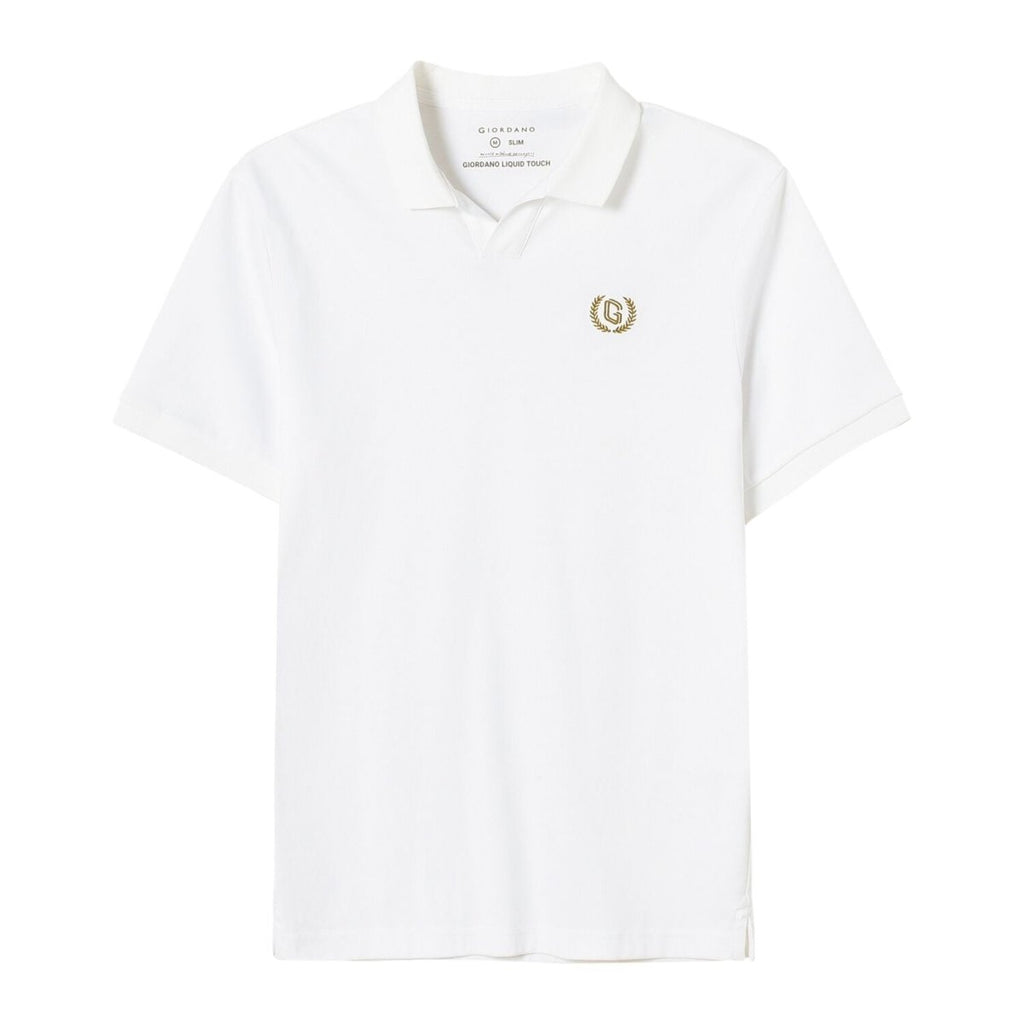 Men's Slim Fit Interlock Polo With Embroidery - Liquid Touch S - Shop Giordano