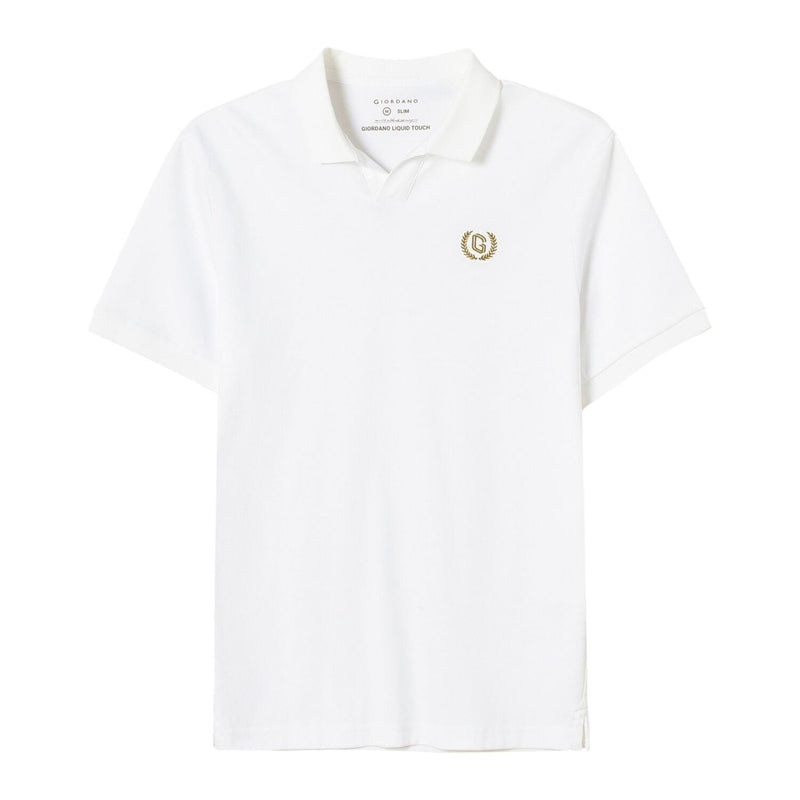 Men's Slim Fit Interlock Polo With Embroidery - Liquid Touch S - Shop Giordano
