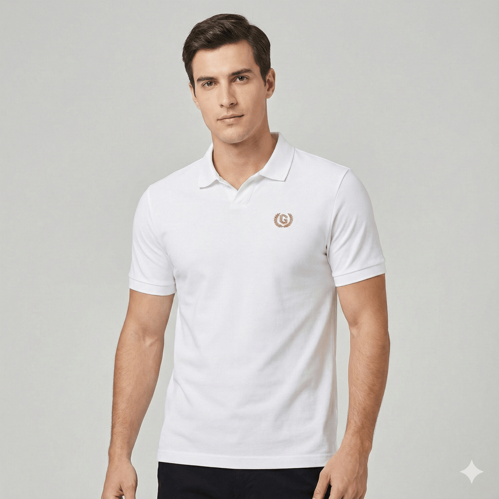 Men's Slim Fit Interlock Polo With Embroidery - Liquid Touch S - Shop Giordano