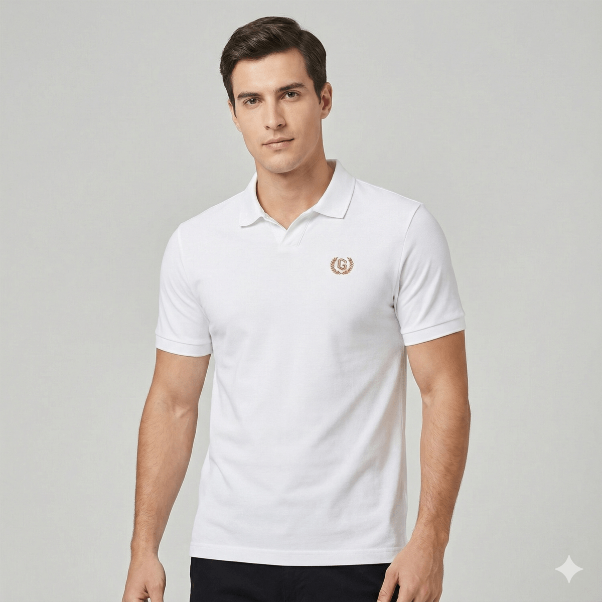 Men's Slim Fit Interlock Polo With Embroidery - Liquid Touch S - Shop Giordano