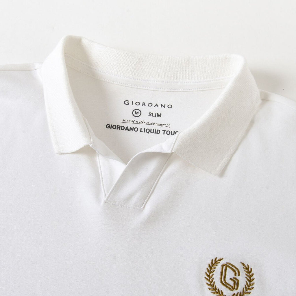 Men's Slim Fit Interlock Polo With Embroidery - Liquid Touch S - Shop Giordano