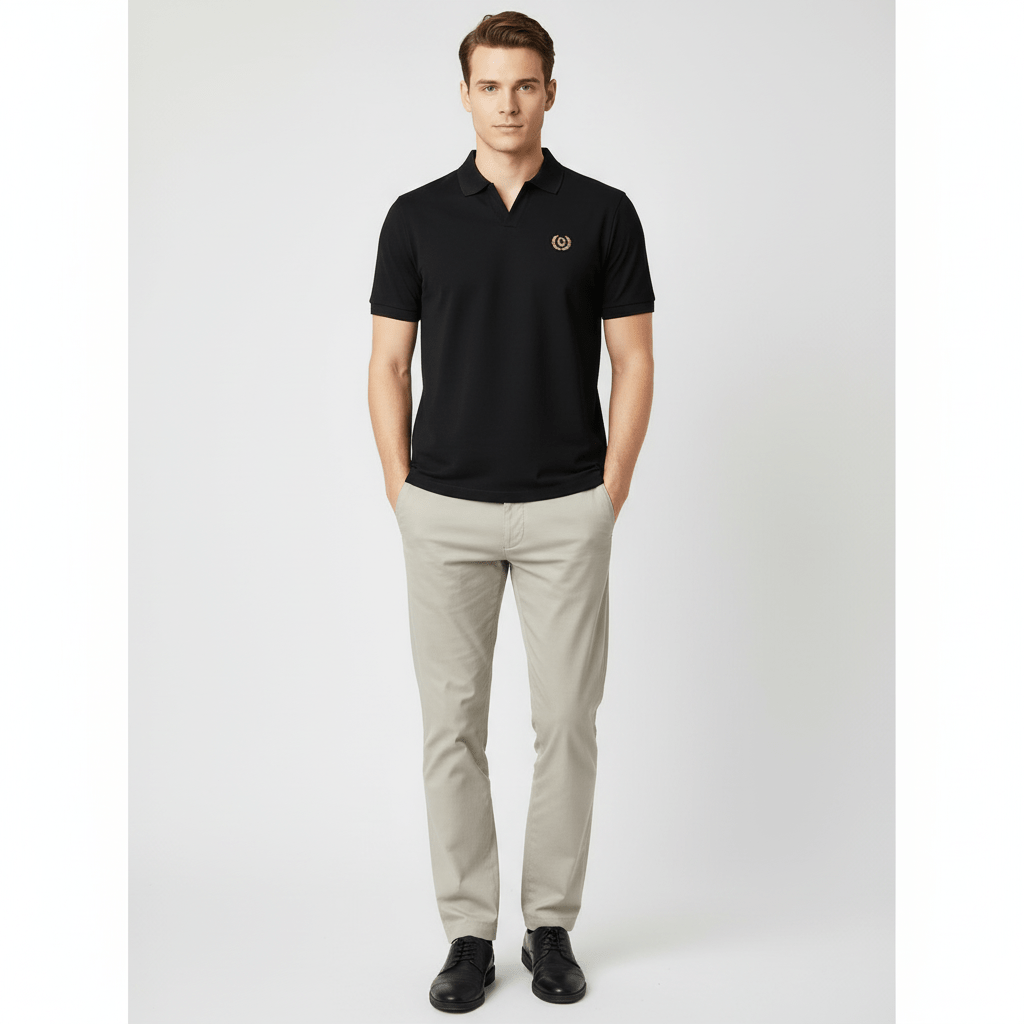 Men's Slim Fit Interlock Polo With Embroidery - Liquid Touch S - Shop Giordano