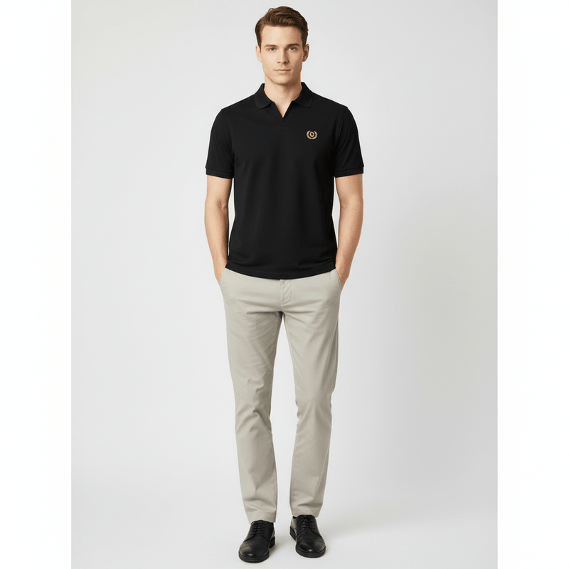 Men's Slim Fit Interlock Polo With Embroidery - Liquid Touch S - Shop Giordano