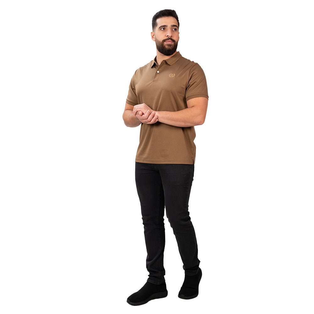 Men's Slim Fit Interlock Polo With Embroidery - Liquid Touch S - Shop Giordano