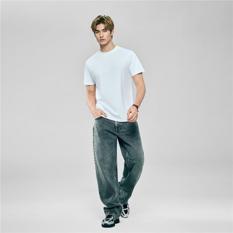 Giordano Men's Slim Fit Liquid Touch Cotton Crew Neck Tee - first_variant_option_2 Premium Tee for Giordano