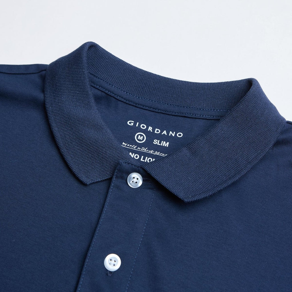 Giordano Men's Slim Fit Liquid Touch Cotton Interlock Polo - first_variant_option_2 Premium Polo for Giordano