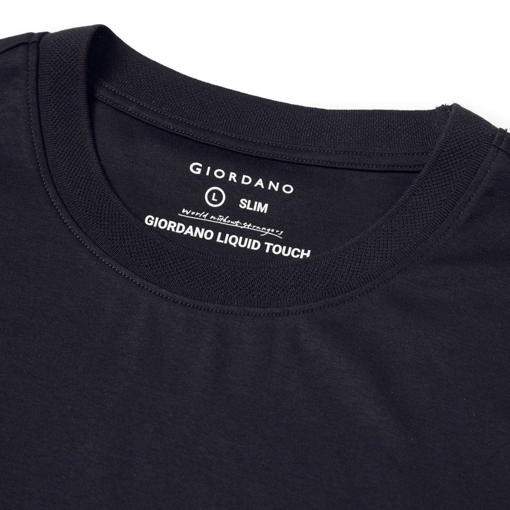 Giordano Men's Slim Fit Liquid Touch Tee | | Soft Cotton Crew Neck T-Shirt - Premium Tee