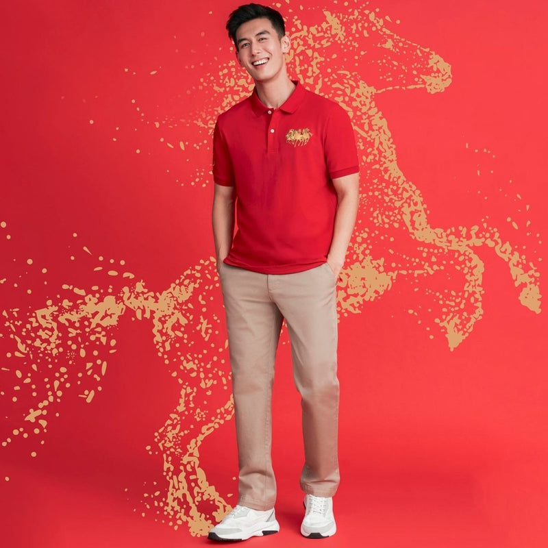 Giordano Men's Slim Fit Lny Embroidery Lycra Pique Polo - first_variant_option_2 Premium Polo for Giordano