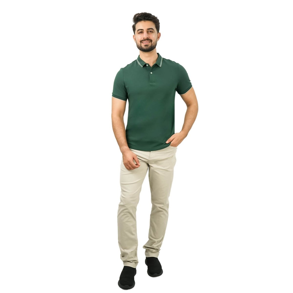 Men's Slim Fit Pique Polo: Elevated Comfort, Modern Style - Giordano