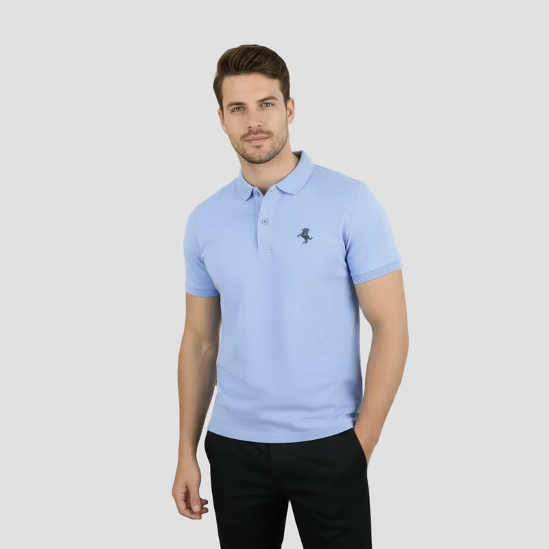 Men's Slim Fit Polo: Cotton Lycra Pique With Small Napoleon Embroidery S - Shop Giordano