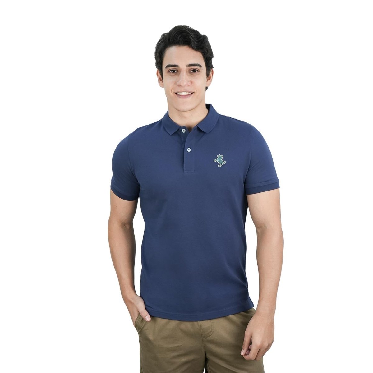 Men's Slim Fit Polo: Cotton Lycra Pique With Small Napoleon Embroidery S - Shop Giordano