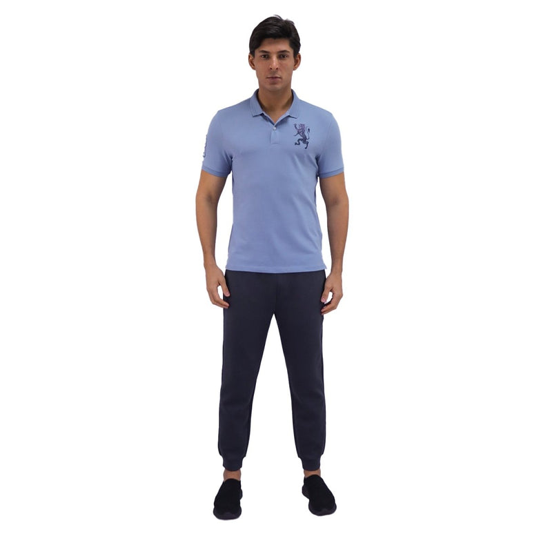 Men's Slim Fit Polo: Lycra Pique, 3D Lion Embroidery S - Shop Giordano