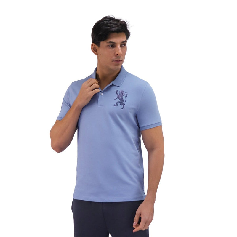 Men's Slim Fit Polo: Lycra Pique, 3D Lion Embroidery S - Shop Giordano