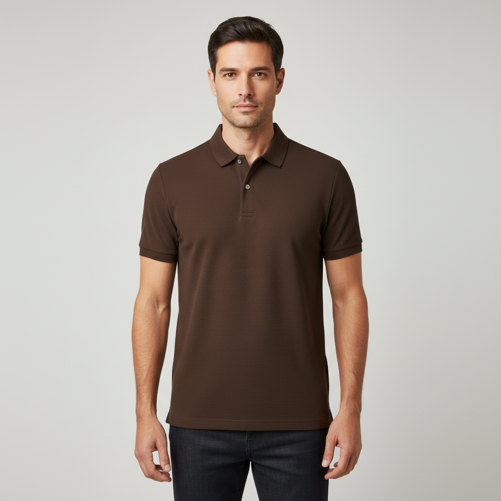 Men's Slim Fit Polo: Premium 3G Stretch Waffle