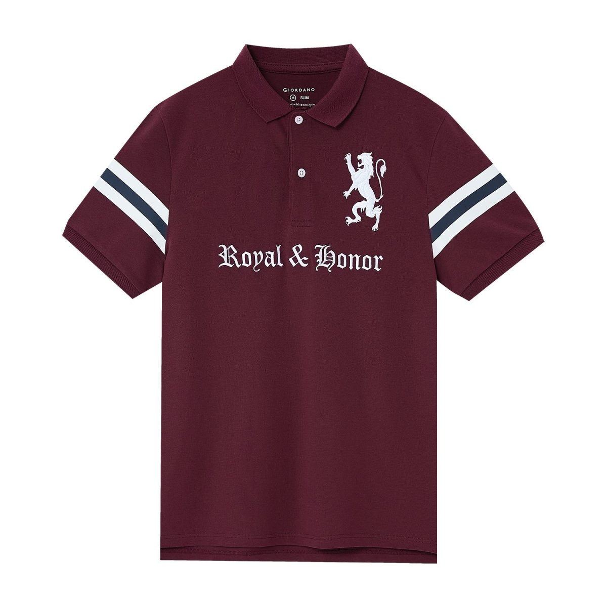Giordano Men's Slim Fit Polo - Union Jack Embroidery - Premium Polo