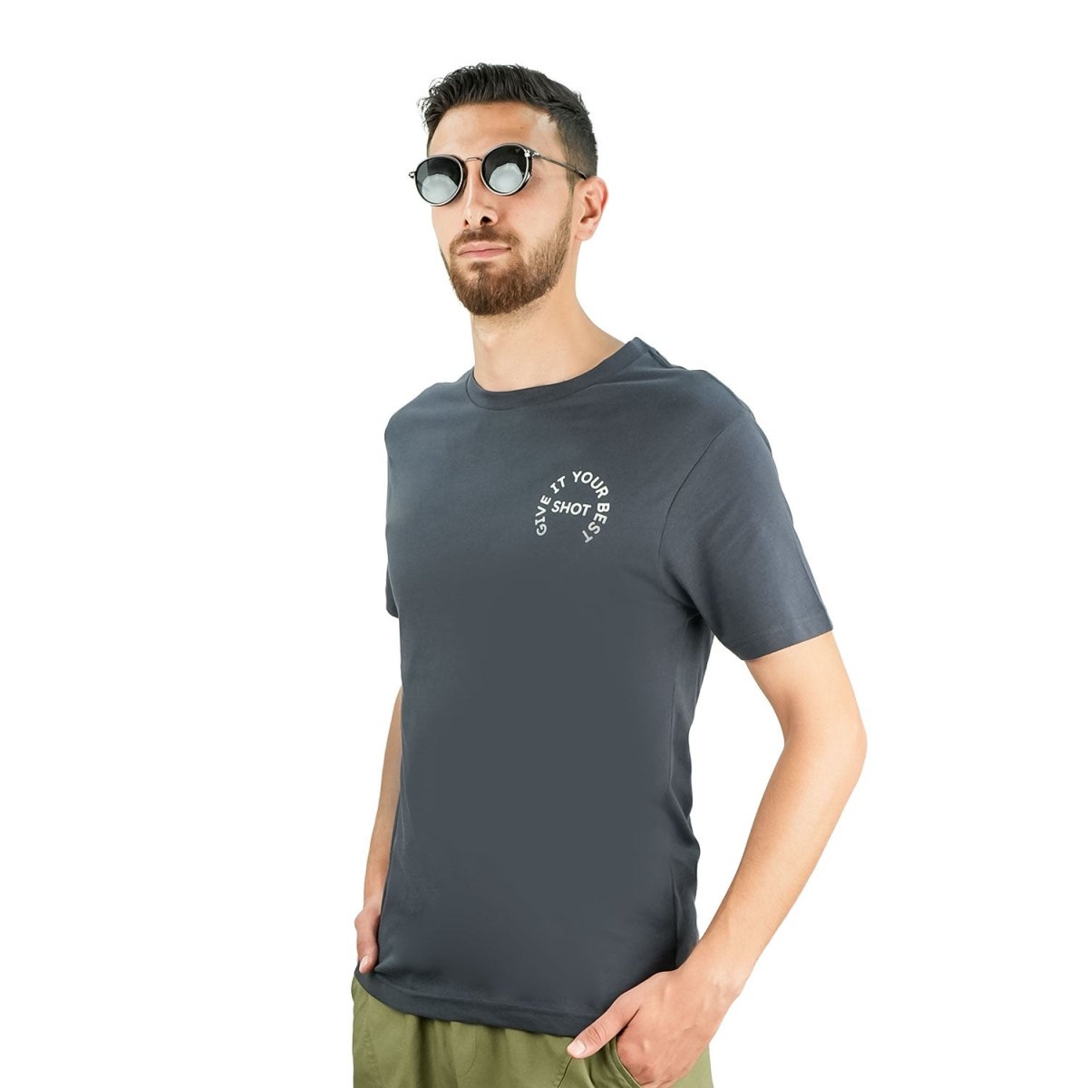 Men's Slim Fit Print Tee - Cotton Jersey, Crew Neck, Short Sleeve - Giordano