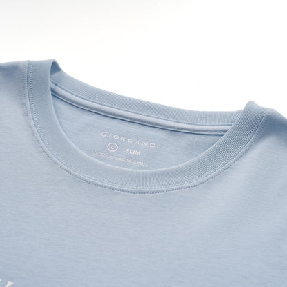 Men's Slim Fit Print Tee - Cotton Jersey, Crew Neck, Short Sleeve - Giordano