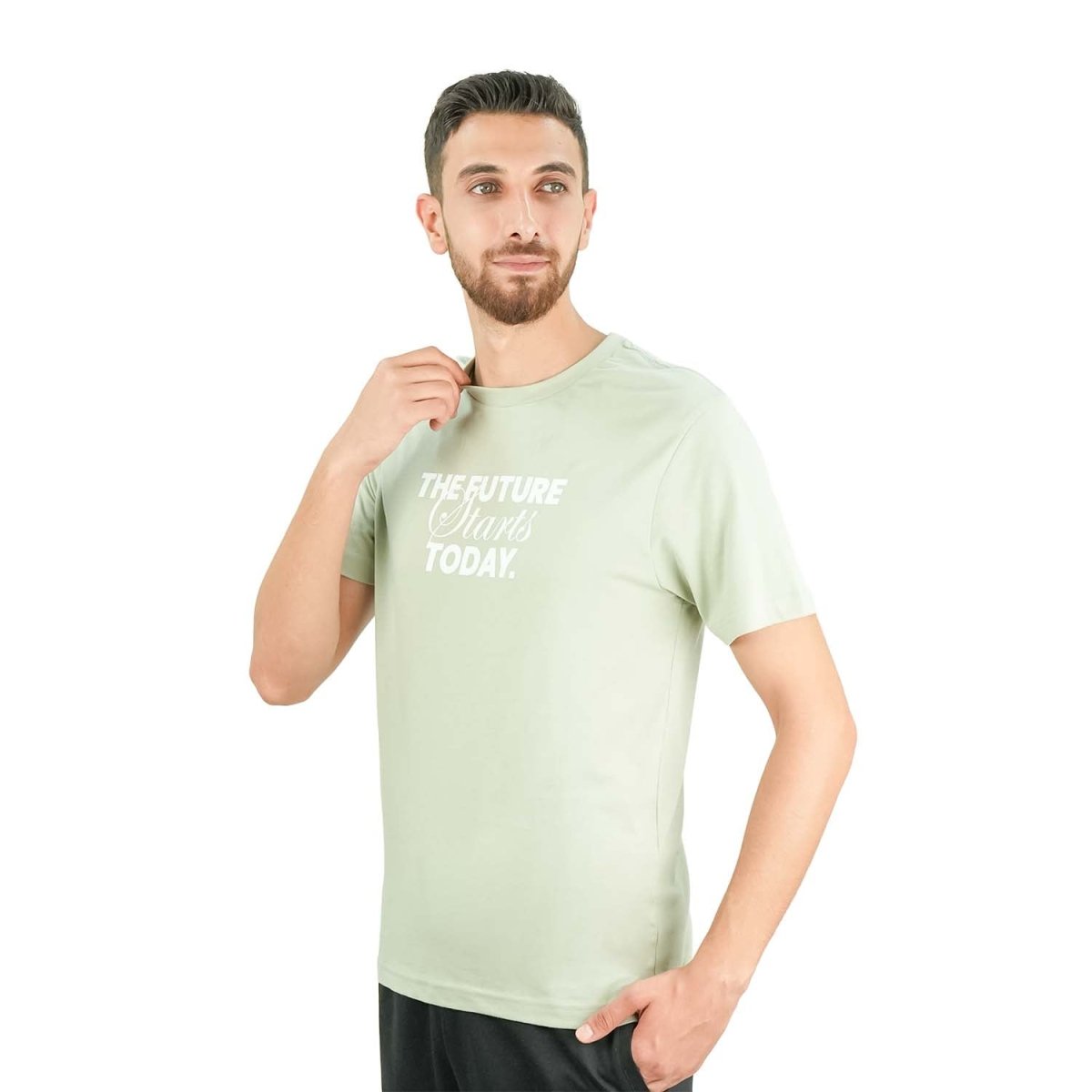Men's Slim Fit Print Tee - Cotton Jersey, Crew Neck, Short Sleeve - Giordano