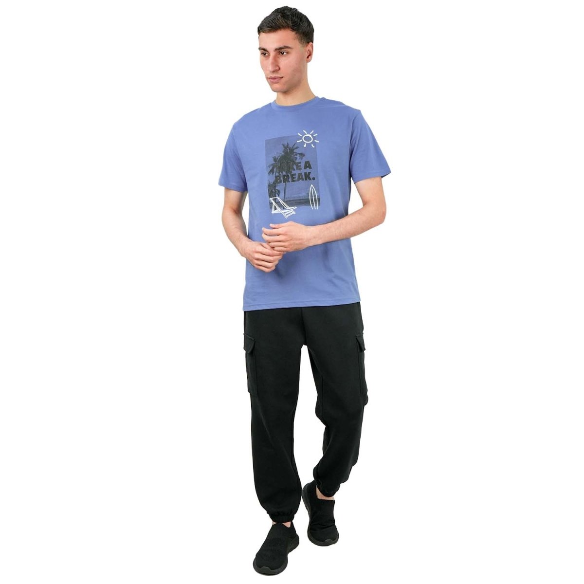 Giordano Men's Slim Fit Print Tee - Cotton Jersey, Crew Neck, Short Sleeve - Premium Print Tee