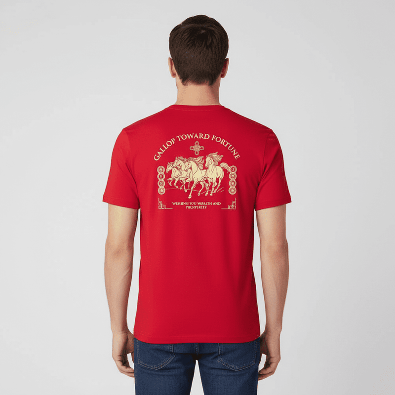 Men’S Slim Fit Prosperity Gallop Cny Print Tee S - Shop Giordano