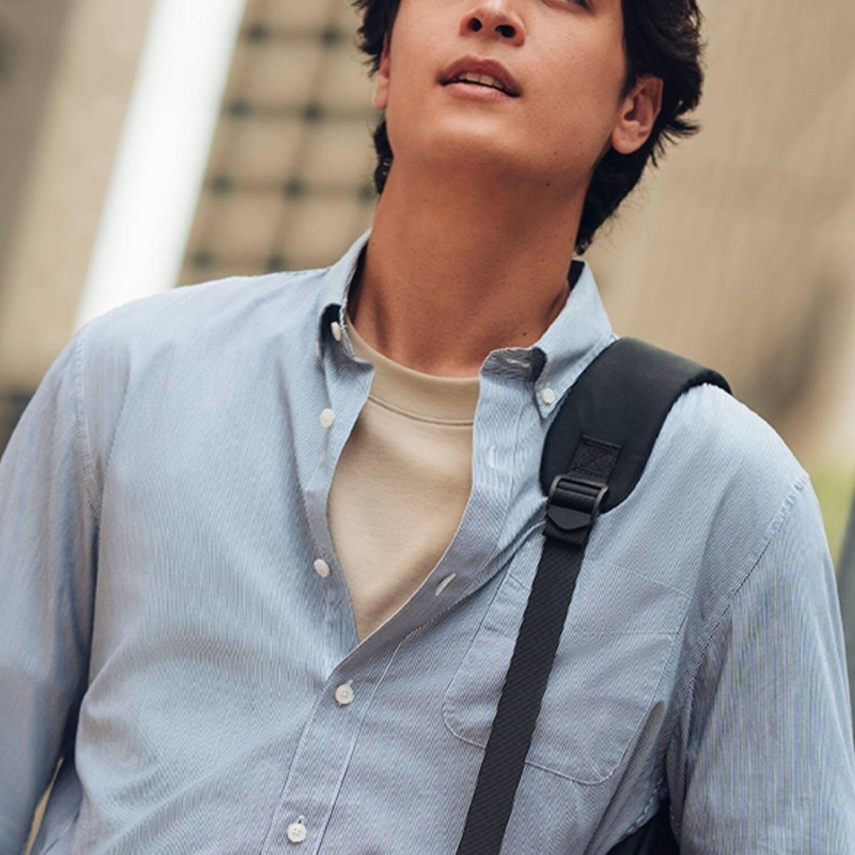 Men's Slim Fit Shirt: 100% Cotton Poplin, Long Sleeve - Giordano